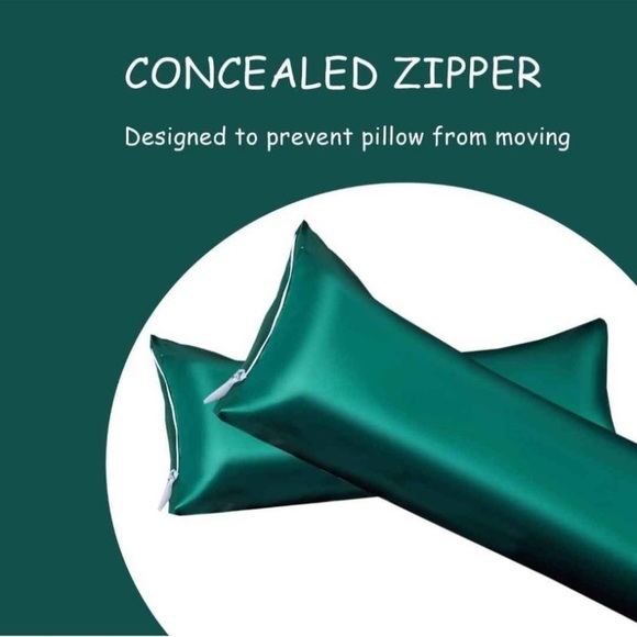 Dark Green Satin Body Pillow Cover Pillowcase Super Soft Silky  (3 Available) - Picture 5 of 5